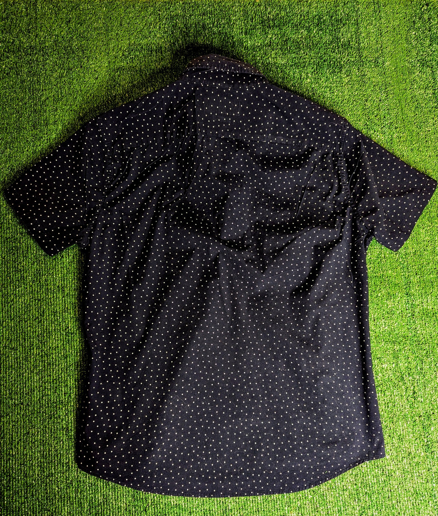 Abercrombie & Fitch Super Slim Stretch, Navy with white polka dots Size XL
