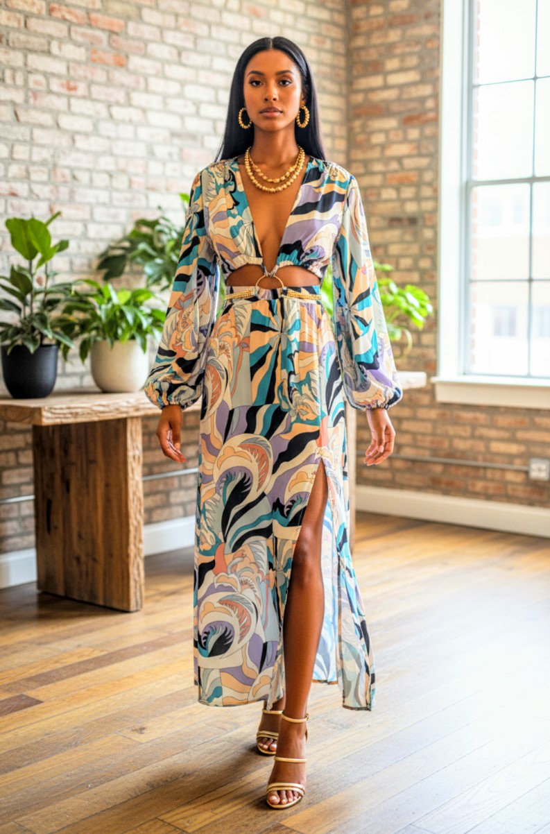 Gracie Front Ring Maxi Dress