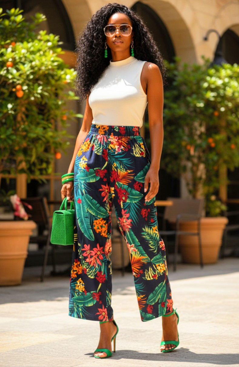 Night Tropic Resort Pants Size S