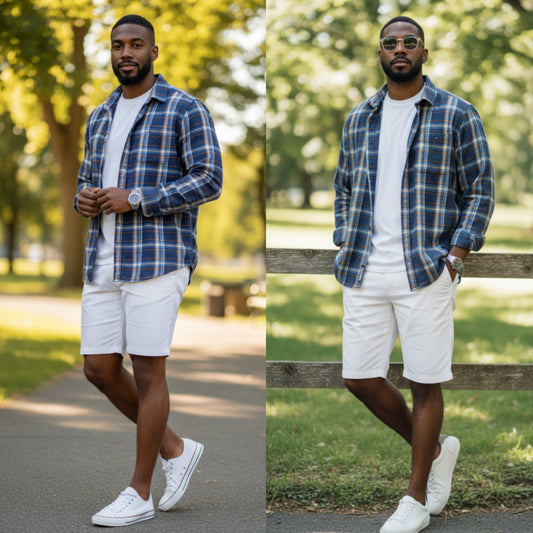 Eddie Bauer, Men's XXL plaid button-down