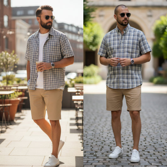 Banana Republic, plaid pattern cotton button-down shirt size XL