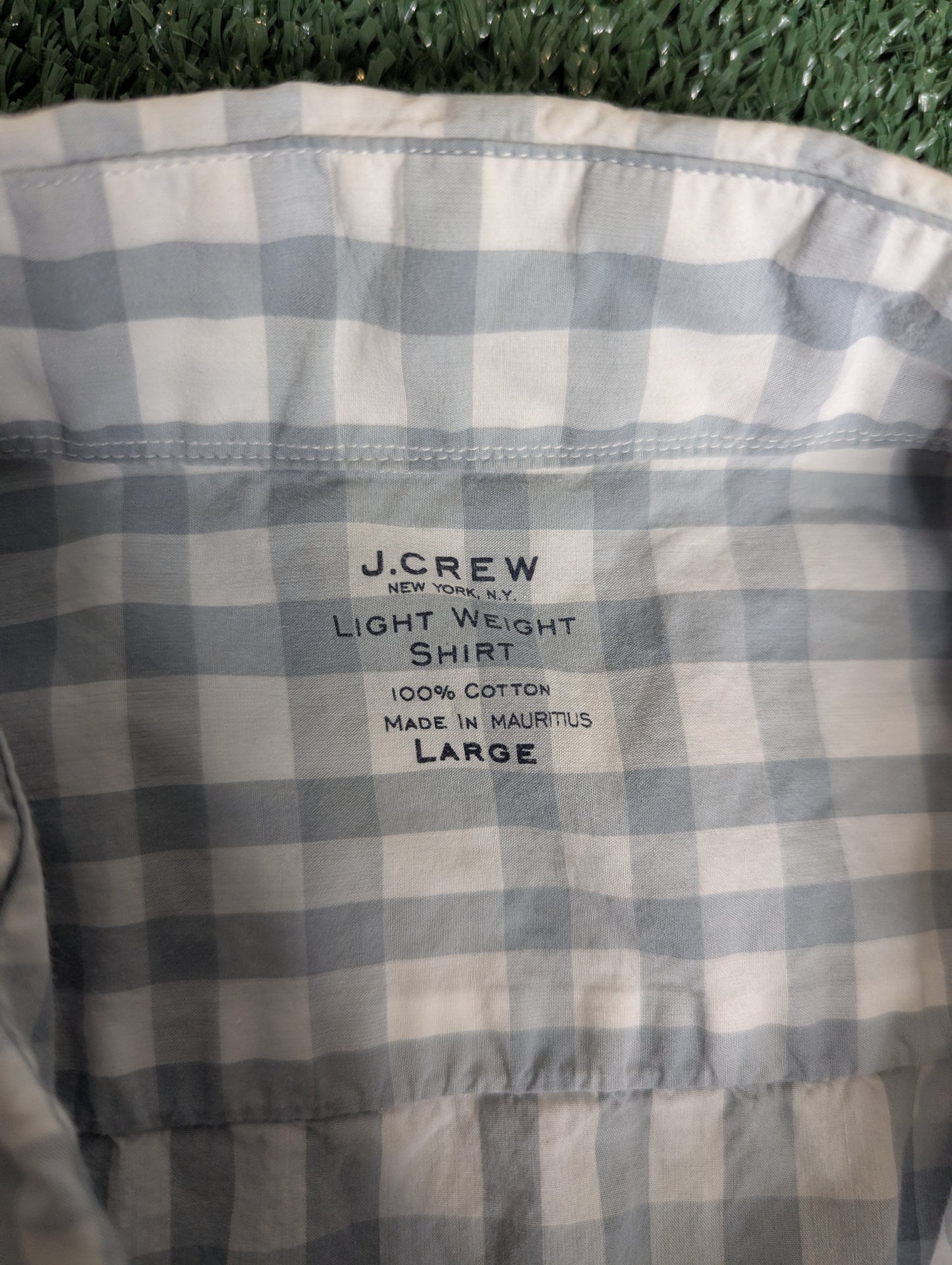 J.Crew Secret Wash in gingham plaid Size L