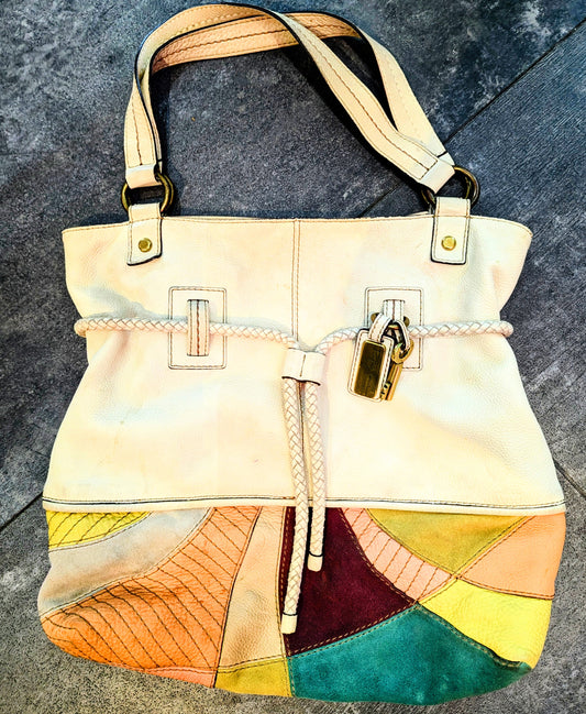FOSSIL Patchwork Leather Satchel