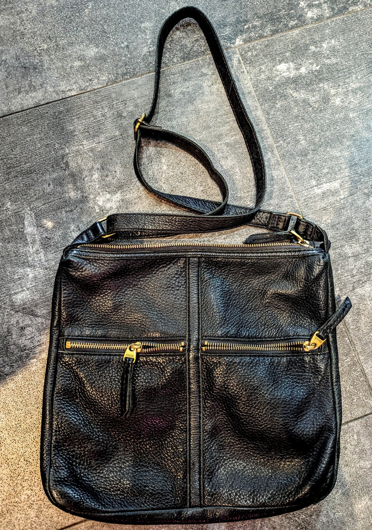 Fossil Elise Double Zip Crossbody PRE LOVE