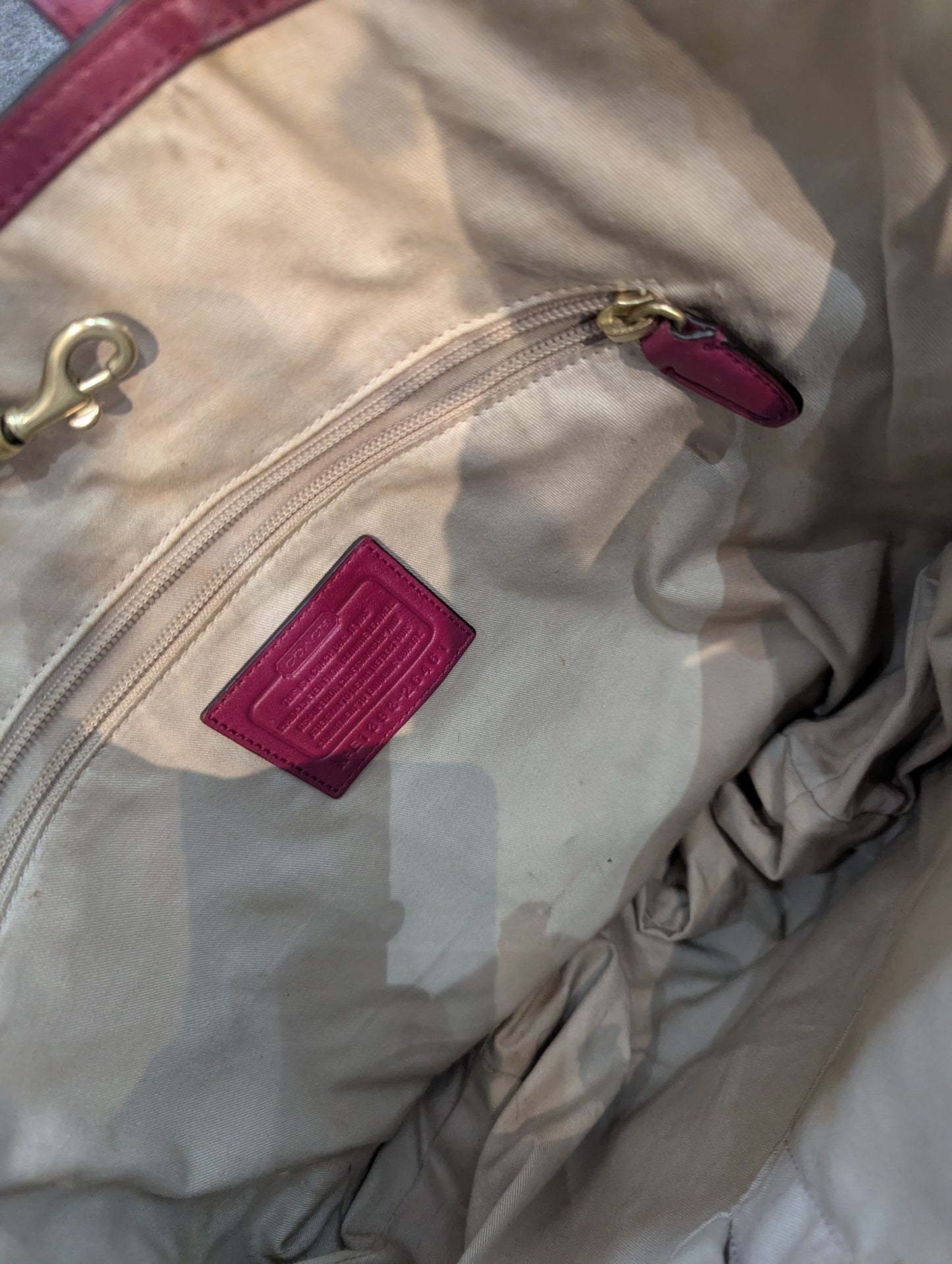 COACH LEGACY Turnlock Tote in Deep Port Raspberry