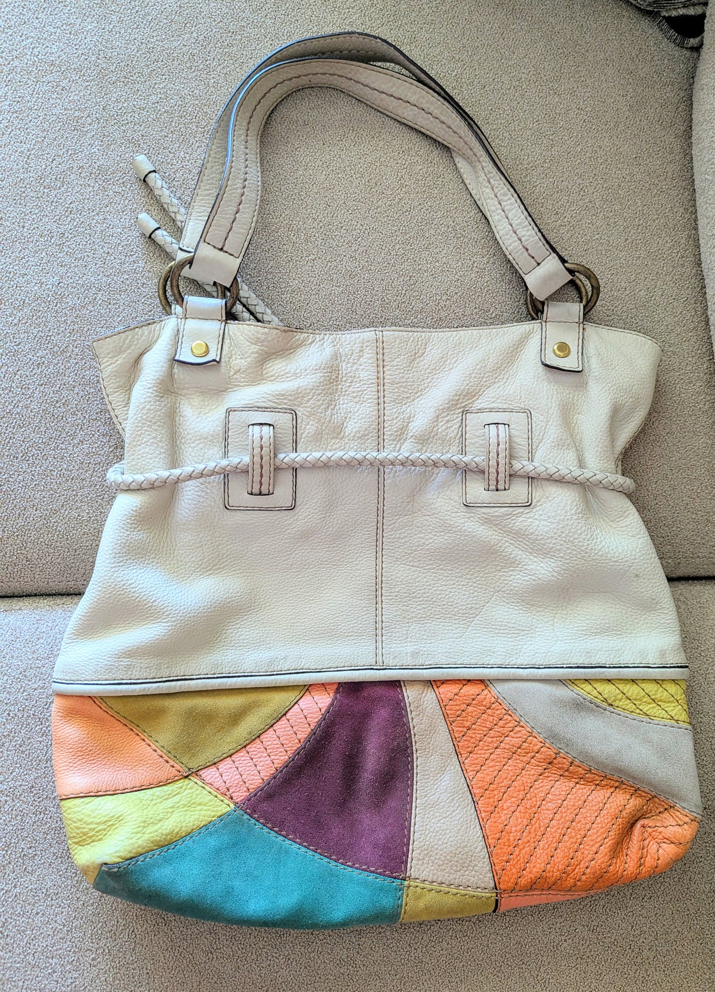 FOSSIL Patchwork Leather Satchel