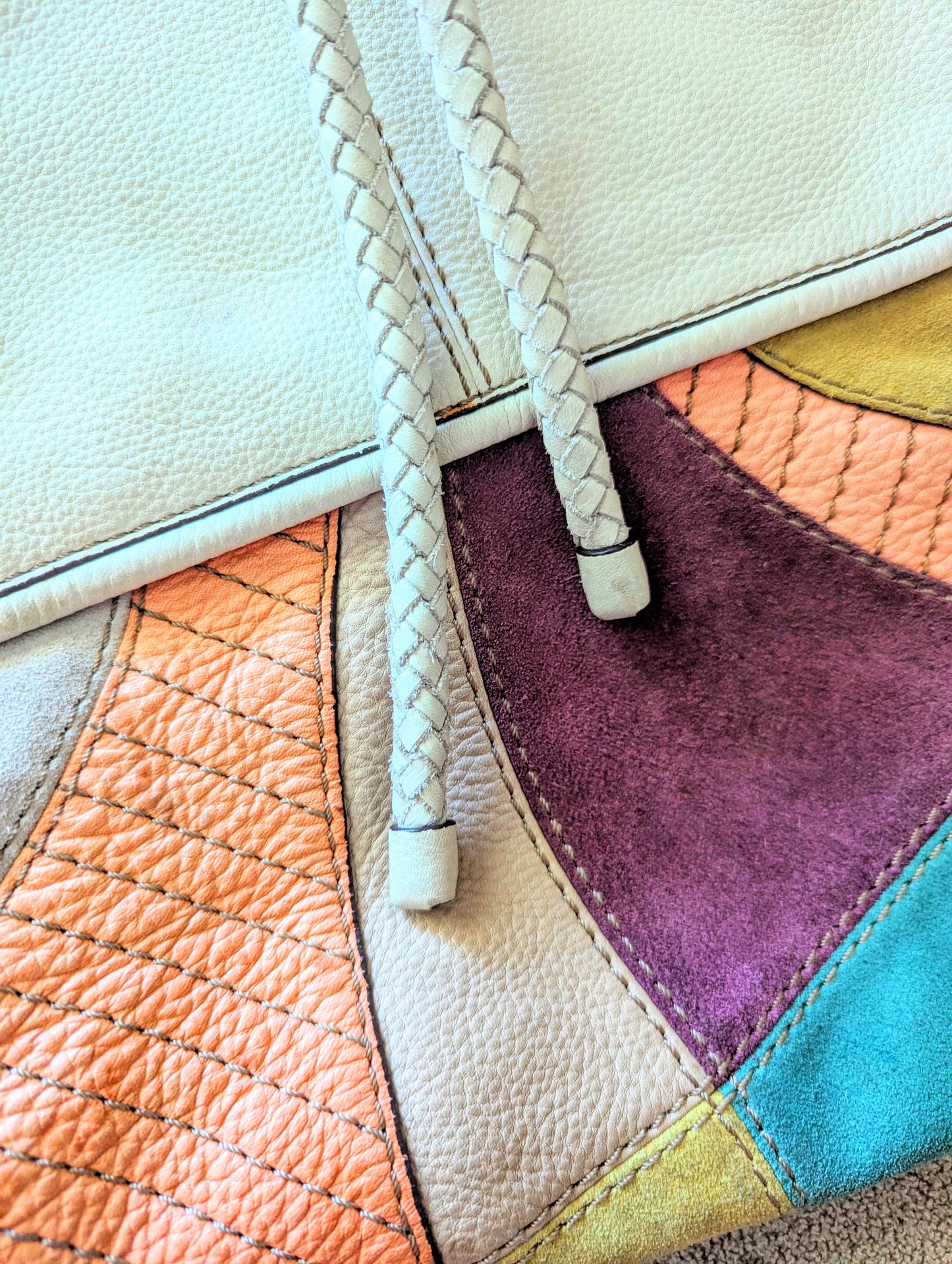 FOSSIL Patchwork Leather Satchel