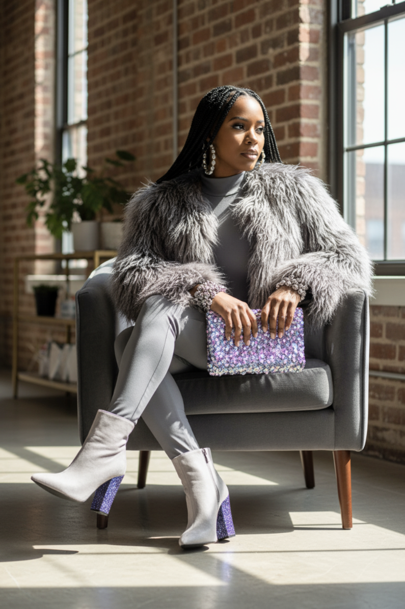 Glitter Heel Bootie