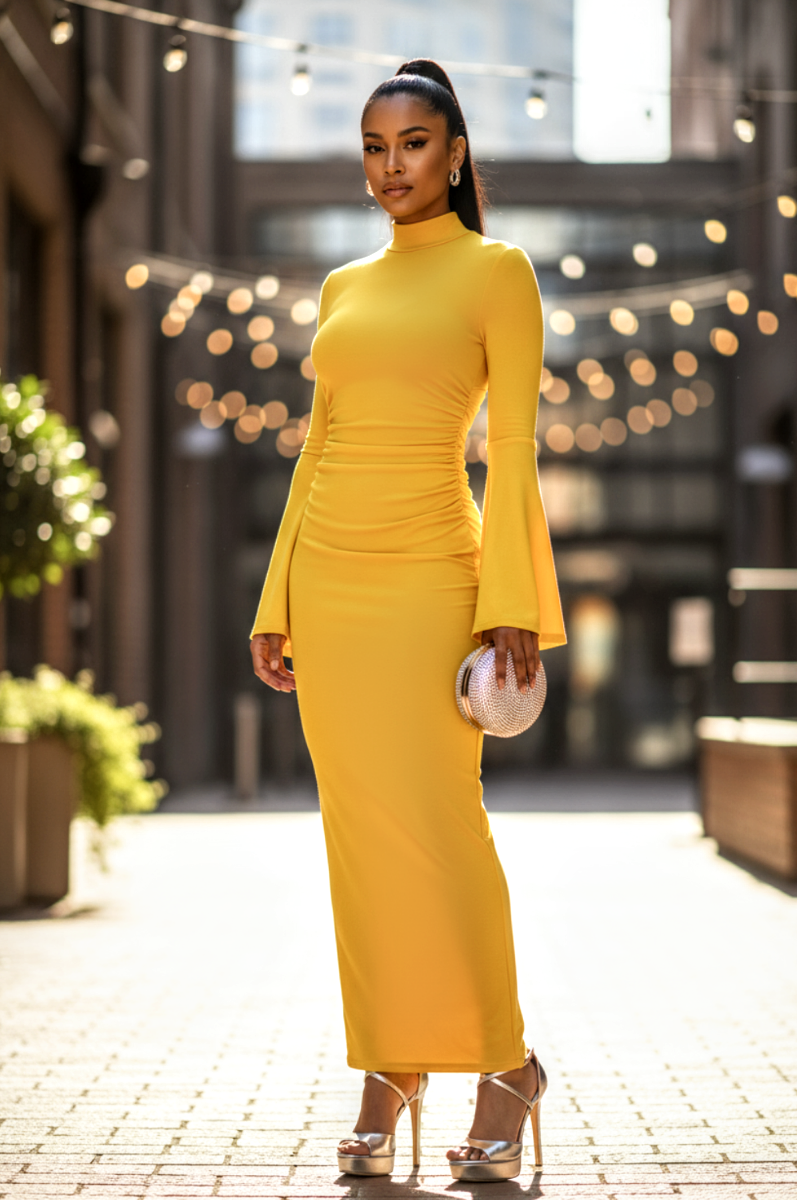 Flare Arm Dress Sunrise
