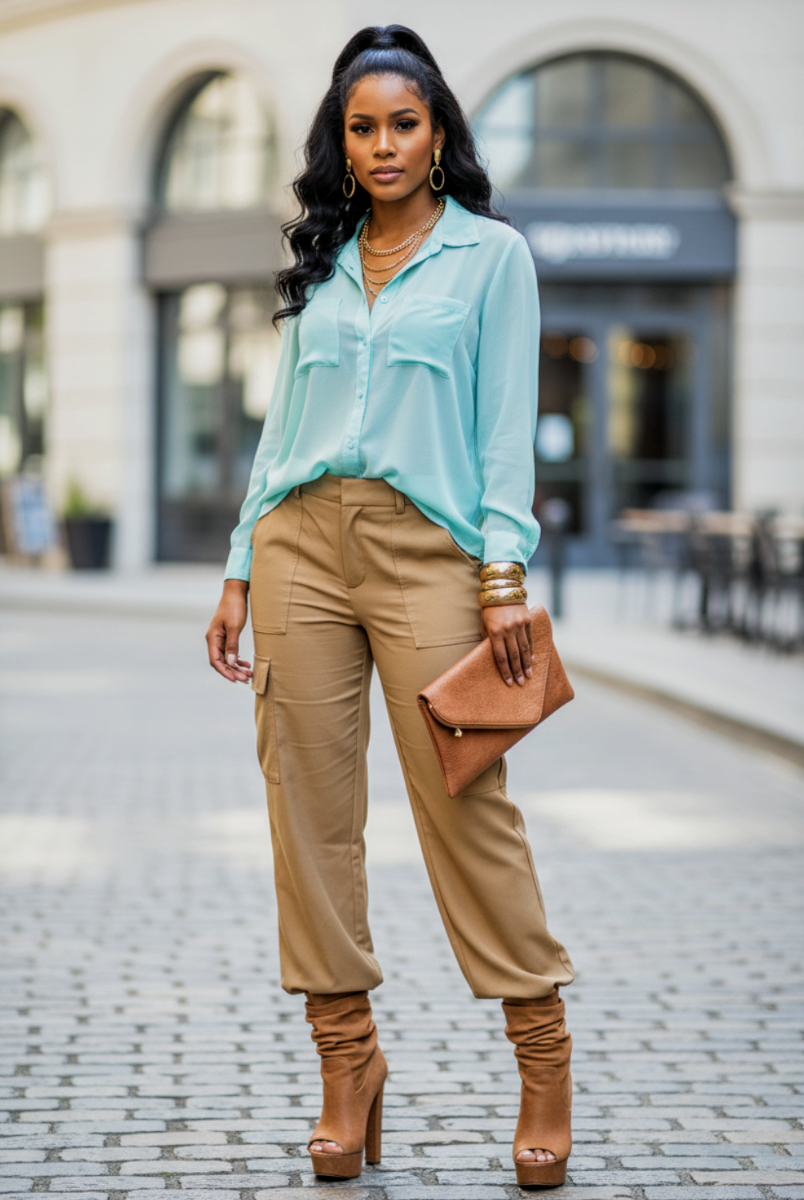 Satin Button Down Shirt