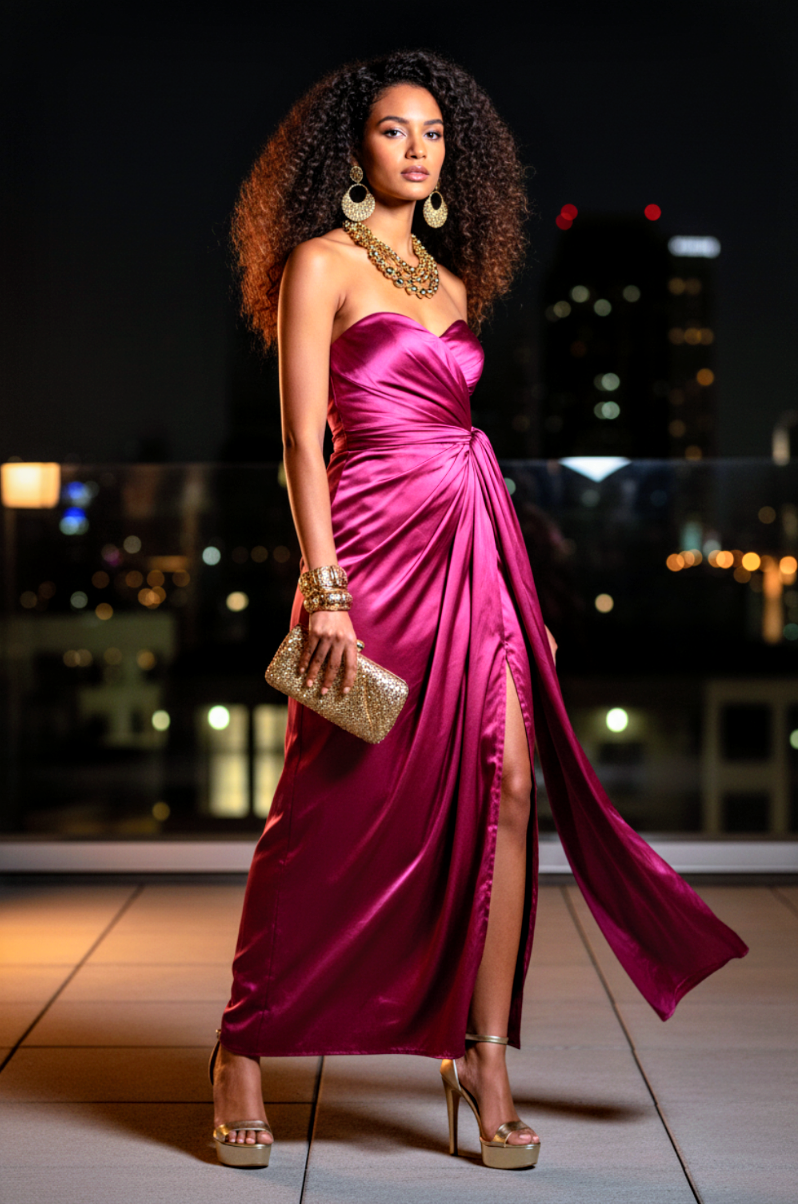 Lily Open Leg Long Dress