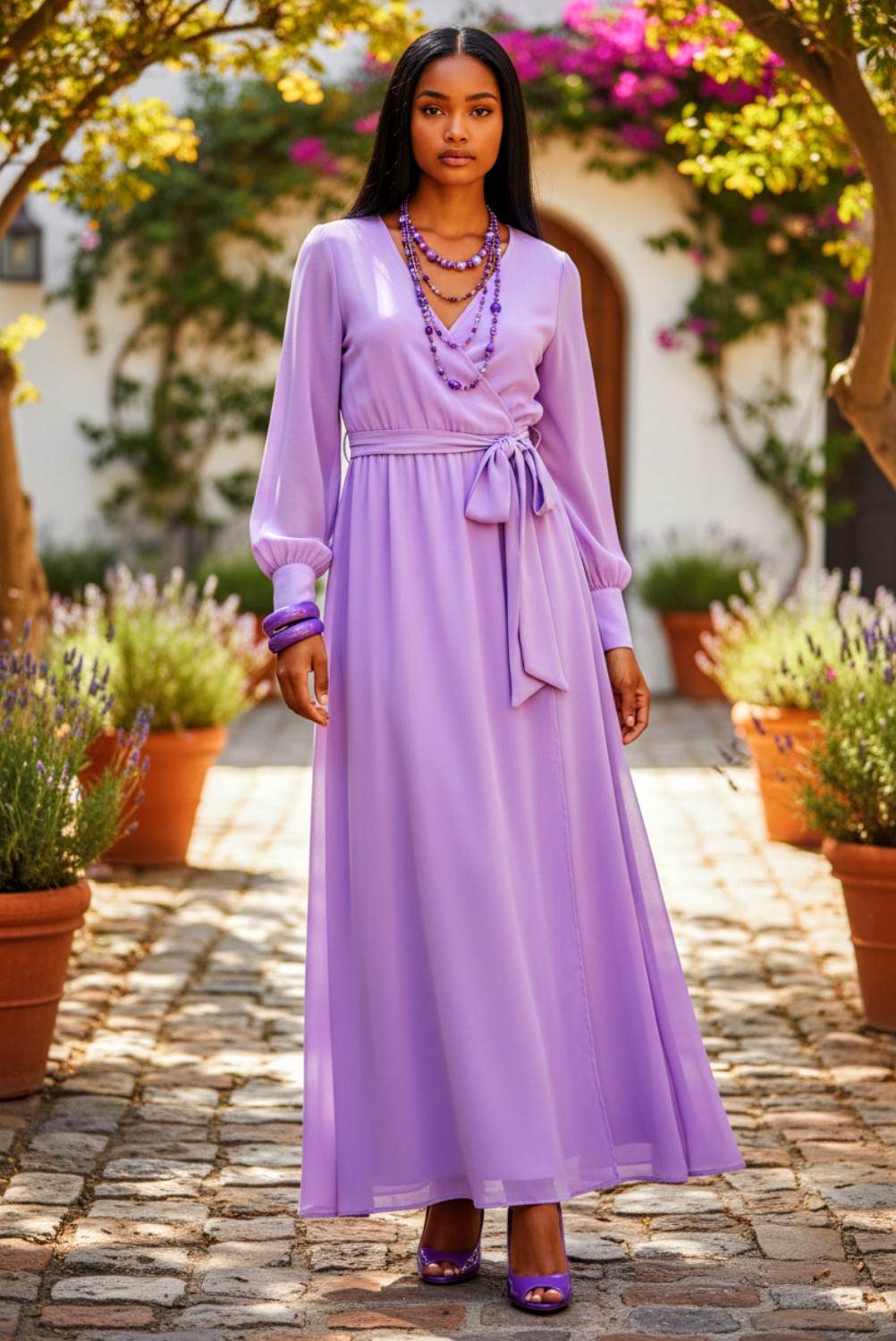 Flare Cross Tie Maxi Lavender size S/M