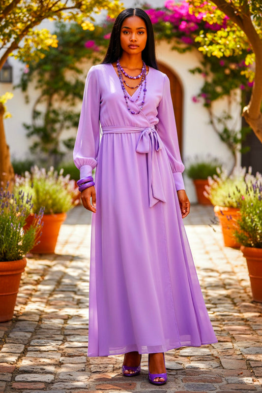 Flare Cross Tie Maxi Lavender size S/M