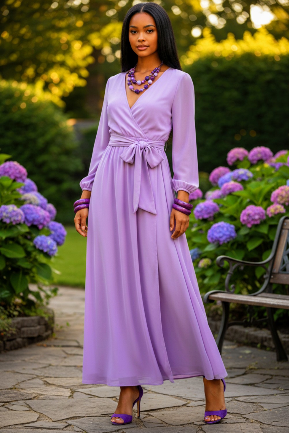 Flare Cross Tie Maxi Lavender size S/M