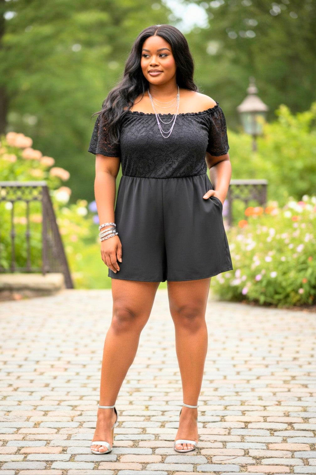 CURVY GIRL Lace front romper size XL