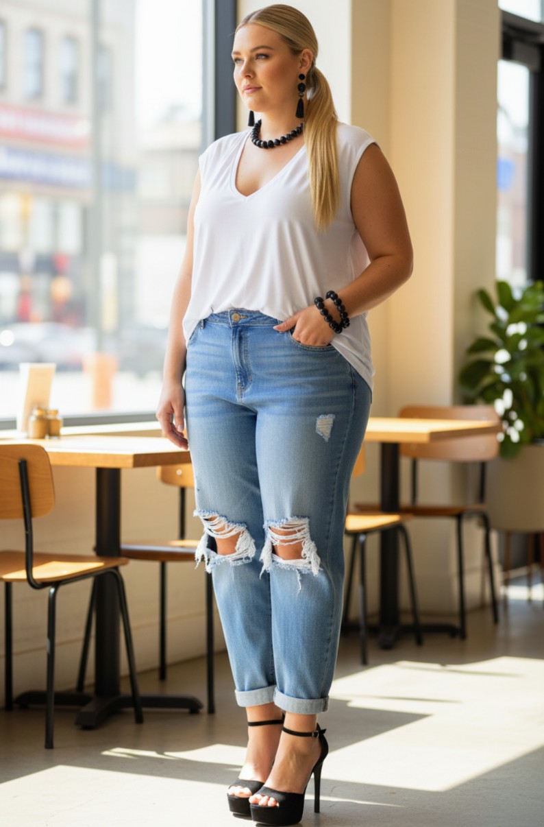 CURVY GIRL Distressed Jeans Size 12/14
