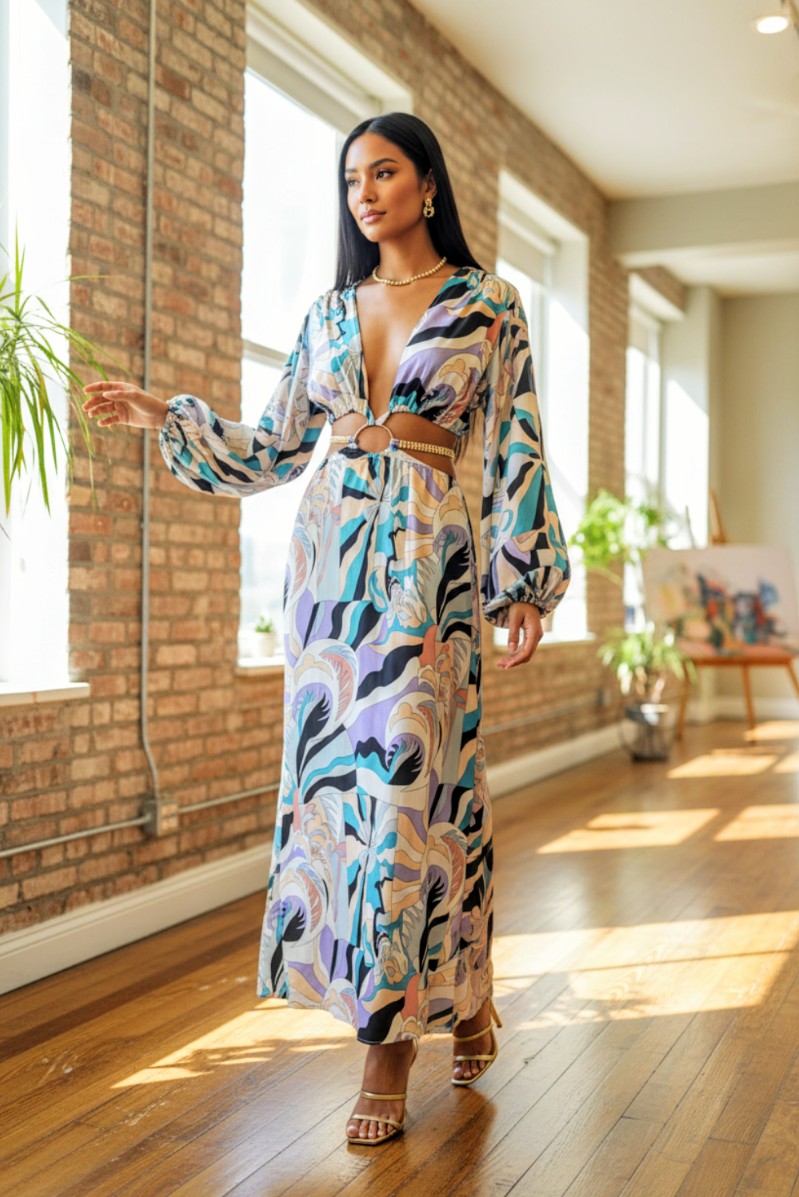 Gracie Front Ring Maxi Dress