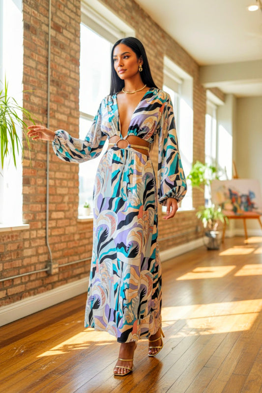 Gracie Front Ring Maxi Dress