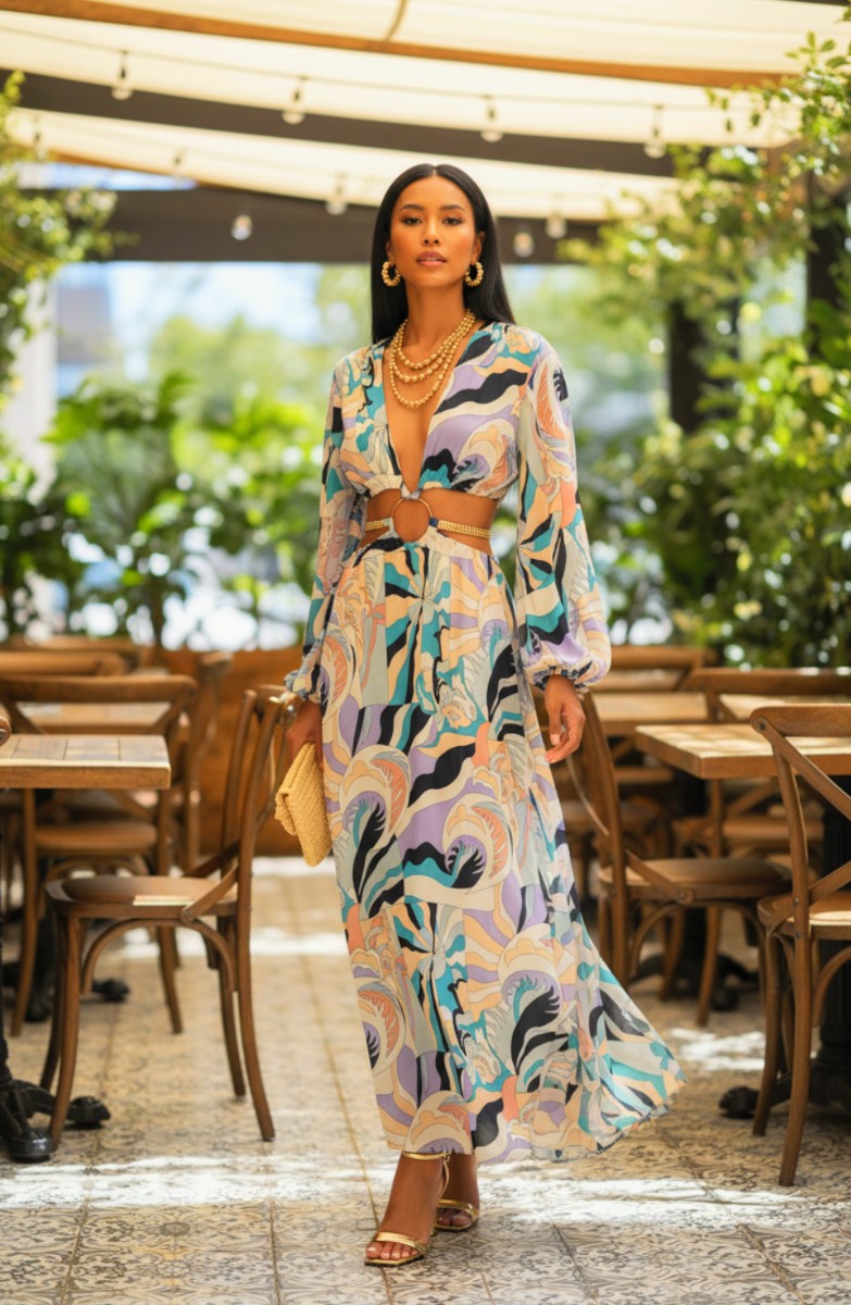 Gracie Front Ring Maxi Dress