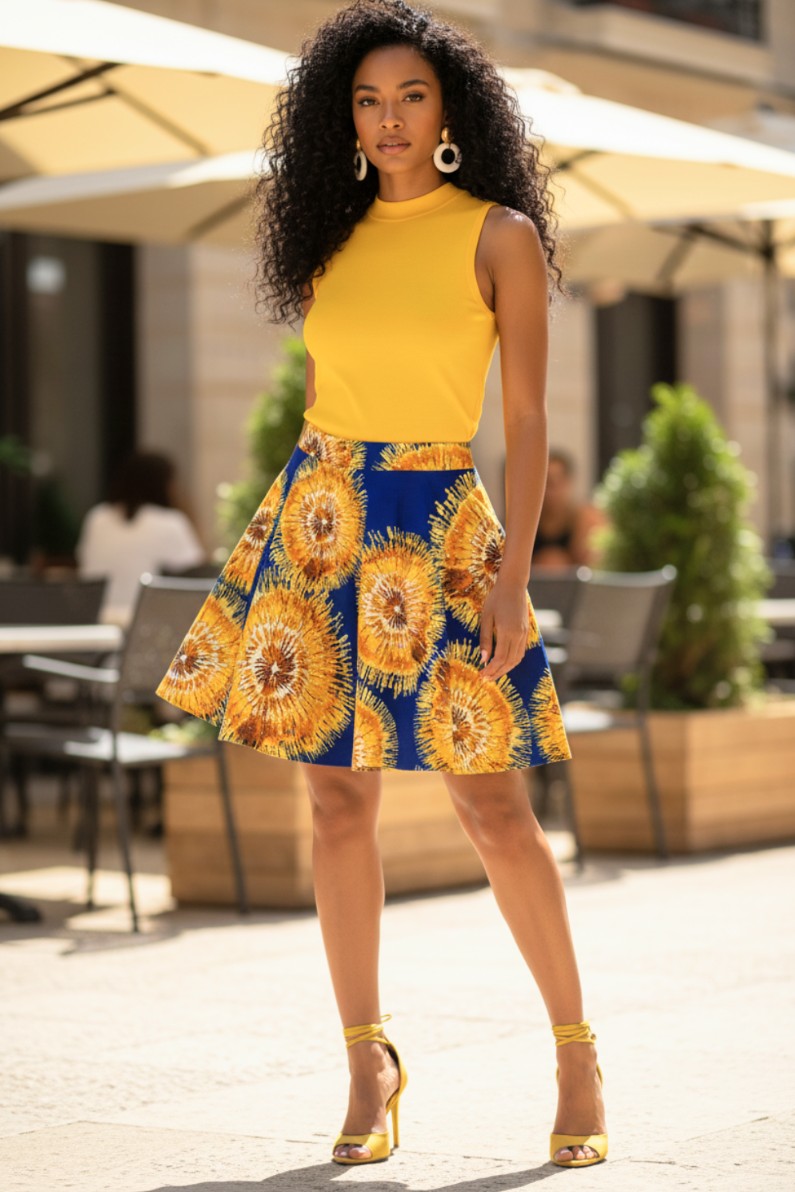 Sunshine Swirl Mini Skirt Size M