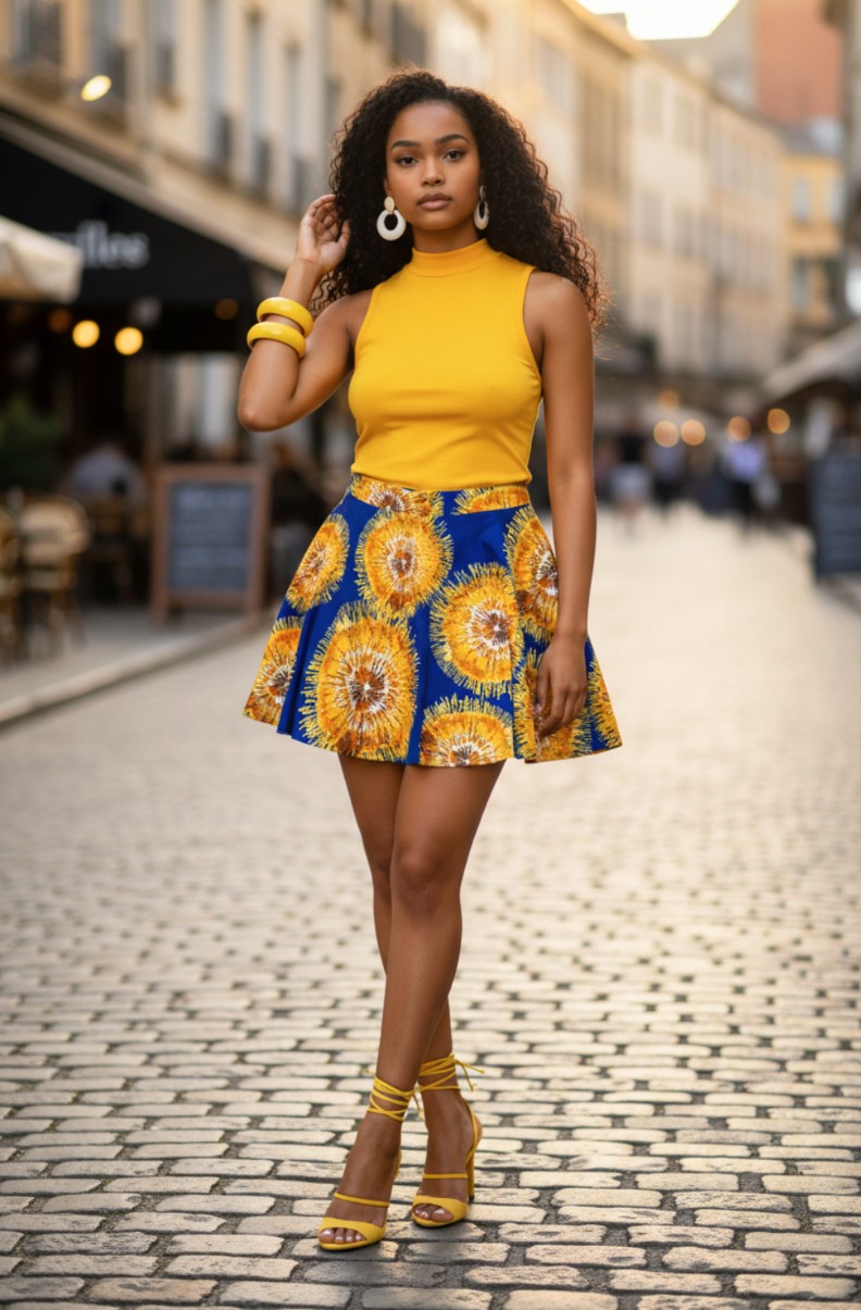 Sunshine Swirl Mini Skirt Size M