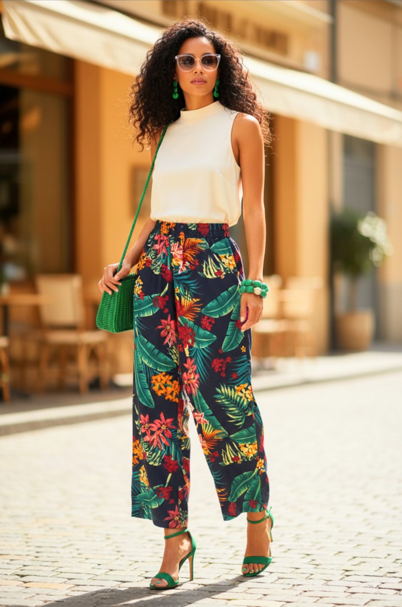 Night Tropic Resort Pants Size S