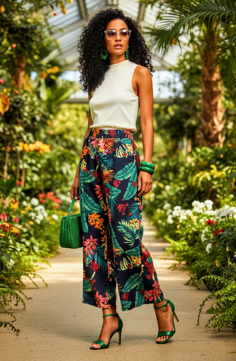 Night Tropic Resort Pants Size S