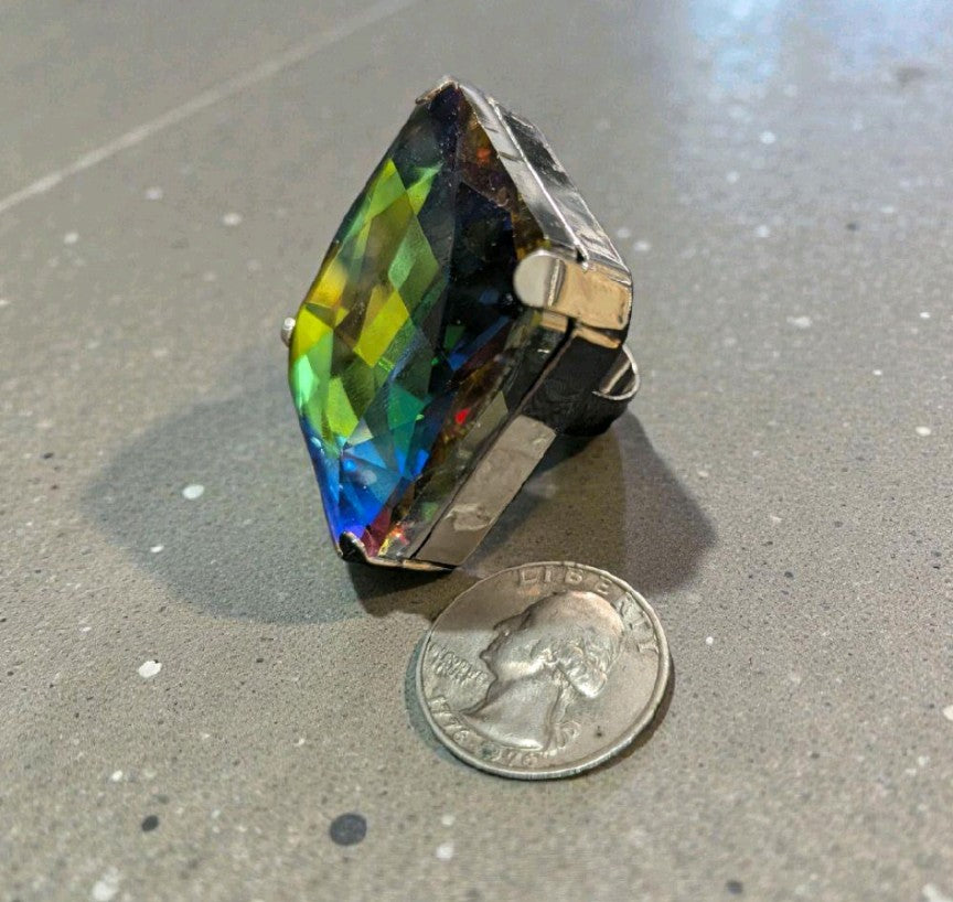 Oversized Multi Color Jewel Adjustable Ring