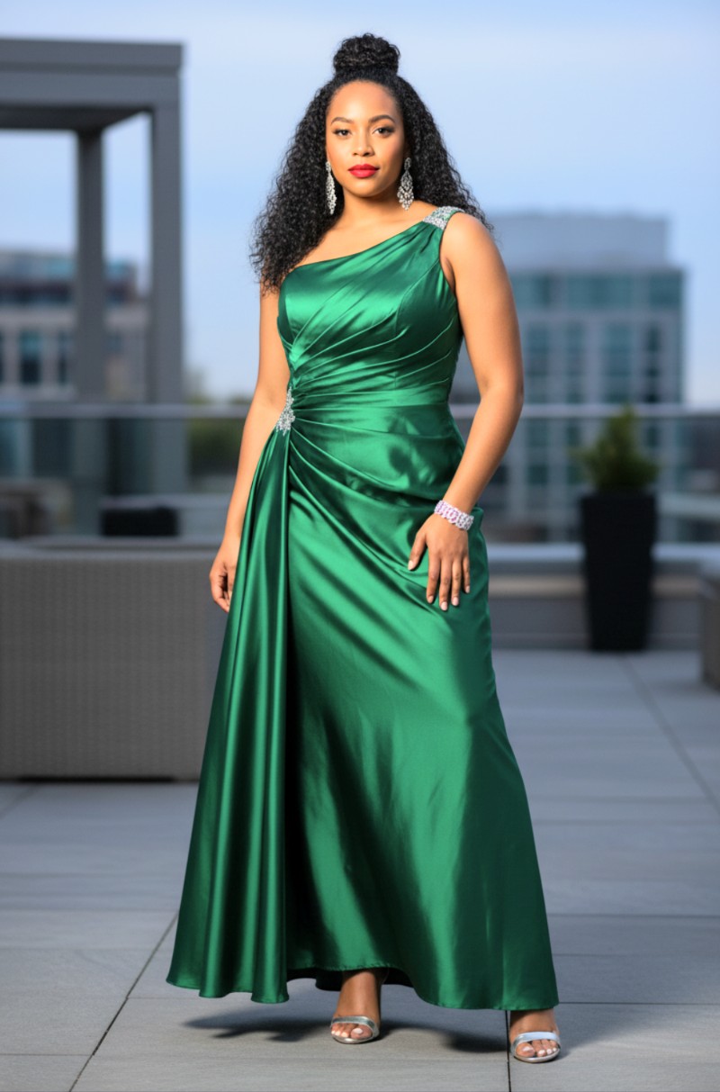 CURVY GIRL Emerald Cocktail Dress Size 2XL(14/16)