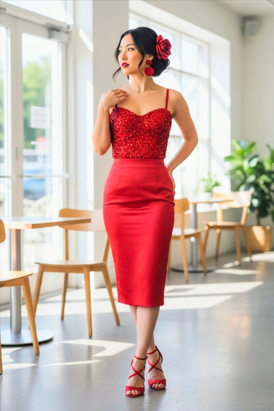 Sequin Red Bustier