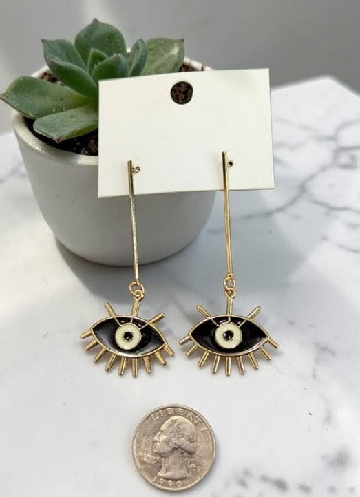 Eye dangle earrings 2 colors
