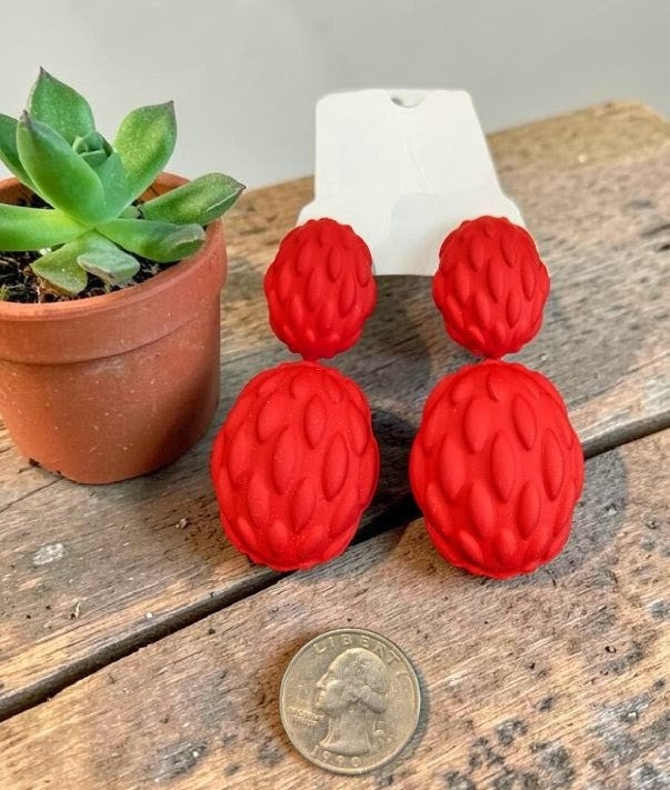 Red Pineapple Earrings