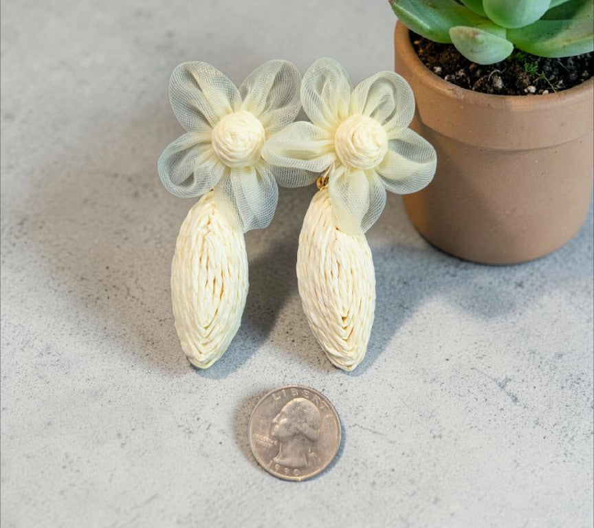 Wicker drop earrings
