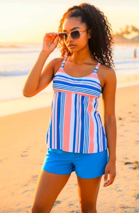 2pc Stripe Swim Set