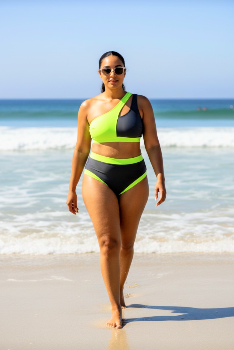 CURVY GIRL 2pc One Arm Swim Set 4XL